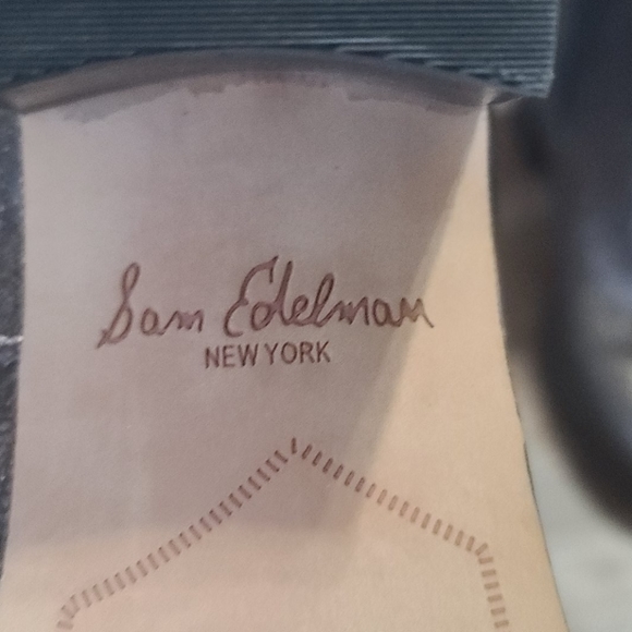 Sam Edelman Bronze Metallic Leather Ankle Boots|Women's Size 10|Block Heel - Picture 4 of 11